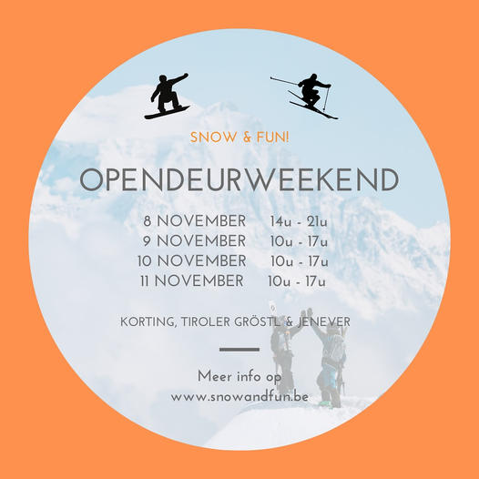 OPENDEUR WEEKEND 8 – 9 -10 – 11 NOVEMBER